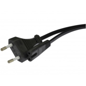 Kabel zasilający OMYp do sprzętu Audio i RTV z wtyczką IEC320 C7 (ósemka) 2,5A czarny 1,8-2m