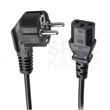 Kabel zasilający OWY do komputera z wtyczką IEC320 C13 10A czarny 1m