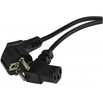 Kabel zasilający OWY do komputera z wtyczką kątową IEC320 C13 10A czarny 1,5m