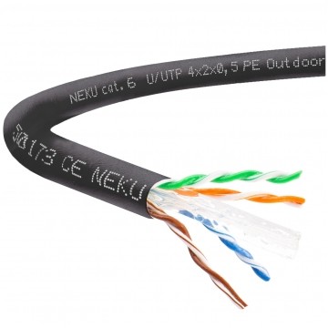 Kabel zewnętrzny żelowany UTPw kat.6 U/UTP 4x2x0,57 NEKU