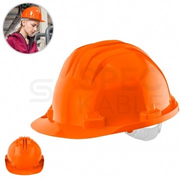 Kask ochronny budowlany atestowany, pomarańczowy HDPE NEO 97-205