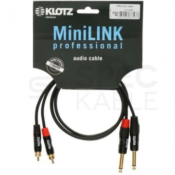 KLOTZ Kabel Audio 2x Jack 6,3mm Mono (wtyk) / 2x RCA Cinch (wtyk) 0,9m