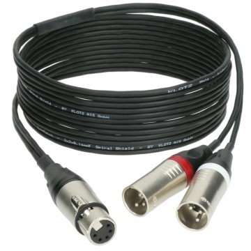 KLOTZ Kabel mikrofonowy STEREO XLR 5-pin (gniazdo) / 2x XLR 3-pin (wtyk) 1,5m
