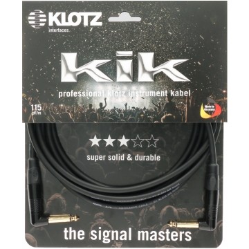 KLOTZ KIK Kabel instrumentalny Audio Jack 6,3mm Mono (wtyk kątowy / wtyk kątowy) 3m