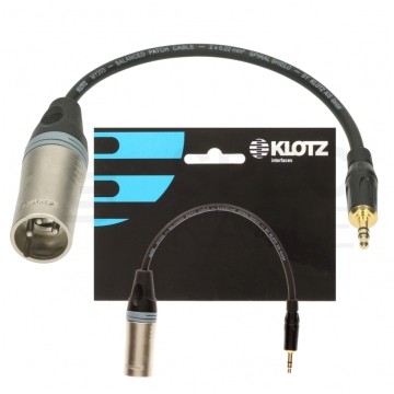 KLOTZ Przejściówka XLR 3-pin (wtyk) / Jack 3,5mm Stereo (wtyk) 0,2m