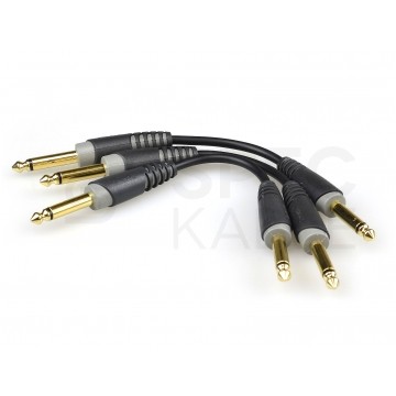 KLOTZ Zestaw 3x Kabel Złączka do Efektów Gitarowych Jack 6,3mm Mono (wtyk / wtyk) 15cm