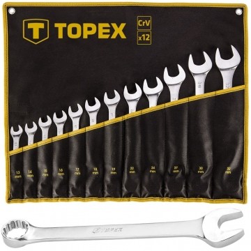 Klucze płasko-oczkowe kpl. 12cz. 13-32mm TOPEX