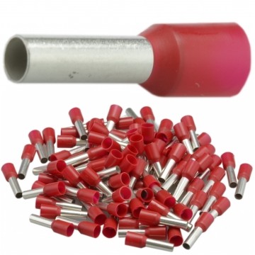 Końcówka tulejkowa izolowana typ HI / TE DIN 1,0mm2 / 8mm miedziana cynowana galwanicznie czerwona Elpromet 100szt.