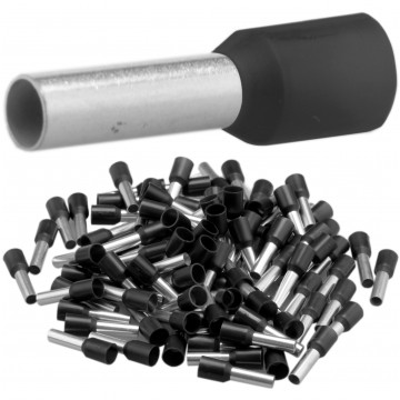 Końcówka tulejkowa izolowana typ HI / TE DIN 1,5mm2 / 8mm miedziana cynowana galwanicznie czarna Elpromet 100szt.