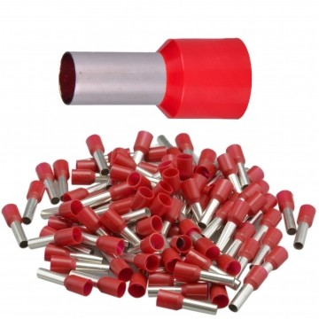 Końcówka tulejkowa izolowana typ HI / TE DIN 35mm2 / 16mm miedziana cynowana galwanicznie czerwona Elpromet 50szt.
