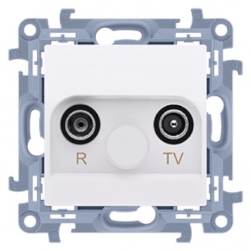 KONTAKT-SIMON 10 Gniazdo antenowe R-TV przelotowe białe