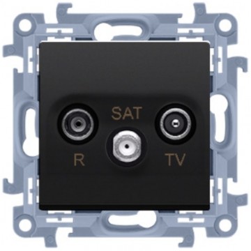KONTAKT-SIMON 10 Gniazdo antenowe R-TV-SAT końcowe czarne