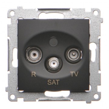KONTAKT-SIMON 54 Gniazdo antenowe R-TV-SAT końcowe czarne matowe