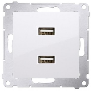 KONTAKT-SIMON 54 Gniazdo podwójne USB białe