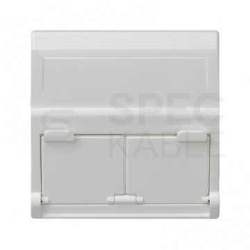 KONTAKT-SIMON Płytka teleinformatyczna K45 45x45mm podwójna skośna z osłonami czysta biel