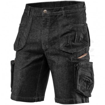 Krótkie spodenki robocze DENIM jeansowe czarne rozmiar L/52 NEO 81-273-L