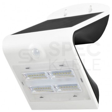 Lampa ścienna, elewacyjna solarna LED 3W 400lm 3000-4000K IP44 biały barwa WW lub NW biała ciepła lub neutralna V-TAC VT-768