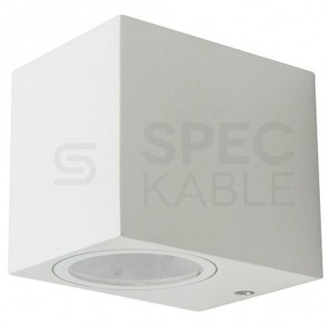 Lampa ścienna, kinkiet kwadrat GU10 max 35W biały IP44 V-TAC VT-7651SQ