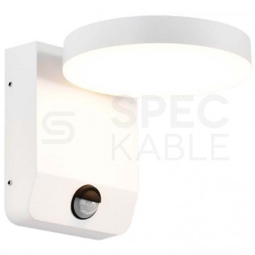 Lampa ścienna okrągła, kinkiet 350st LED 17W 2520lm 3000K biały z czujnikiem ruchu barwa WW biała ciepła IP65 V-TAC VT-11020S-RD-W