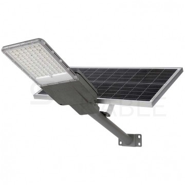 Lampa solarna LED 30W 3000lm 6500K 50000mAh, panel fotowoltaiczny, pilot sterowania, czujnk zmierzchu barwa CW biała zimna V-TAC VT-15200ST