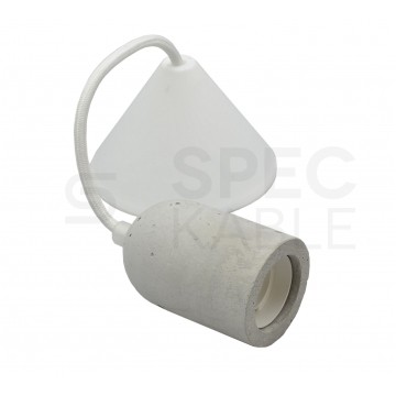 Lampa wisząca zwis sufitowy E27 betonowa biała
