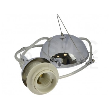 Lampa wisząca zwis sufitowy E27 chromowana pod klosz (z linką)