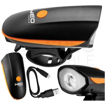 Lampka rowerowa przednia 250lm światło rowerowe USB NEO 91-004