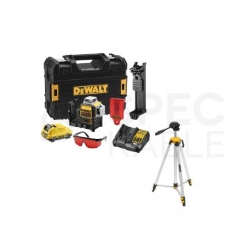 LASER LINIOWY 3-PŁASZCZYZNOWY 10,8V CZERWONY+STATYW DEWALT