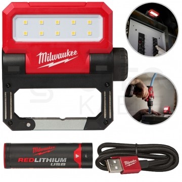 Latarka składana akumulatorowa USB 550lm IP54 MILWAUKEE L4FFL301