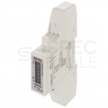 Licznik zużycia energii elektrycznej 1-fazowy 5/50A 1-modułowy z wyświetlaczem LCD ZAMEL
