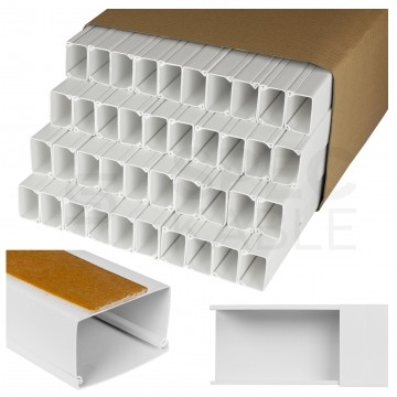 Listwa elektroinstalacyjna kanał kablowy BKK 40x25mm korytko z pokrywą i taśmą montażową 2-stronną KARTON=80m (40szt) NEKU