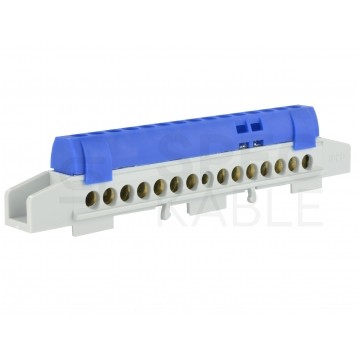 Listwa zaciskowa LZ 15-torowa niebieska 80A na szynę DIN TH35 (15x 16mm2) PAWBOL