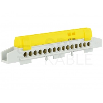 Listwa zaciskowa LZ 15-torowa żółta 80A na szynę DIN TH35 (15x 16mm2) PAWBOL