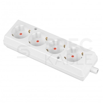Listwa zasilająca na 4 gniazd [2P+Z] Schuko biała BASIC (na kabel)