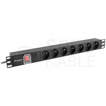 Listwa zasilająca RACK 19" 1U 7 gniazd z wyłącznikiem 2m LANBERG