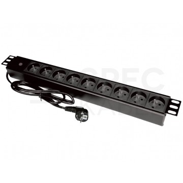 Listwa zasilająca RACK 19" 1U 9 gniazd Alantec czarna 3m