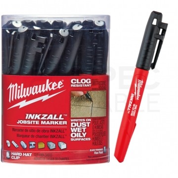 Marker budowlany INKZALL permanentny Czarny 1,0mm PACZKA 36 sztuk MILWAUKEE