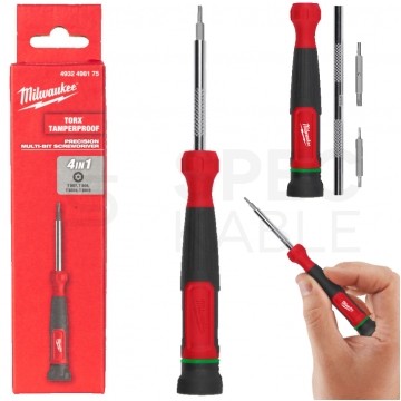 Multi-wkrętak precyzyjny z otworem 4w1 Bity TORX MILWAUKEE
