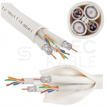 Multikabel FO SM 9/125 FTTH 2J + 2x UTP kat.5e + 2x 75Ohm RG6