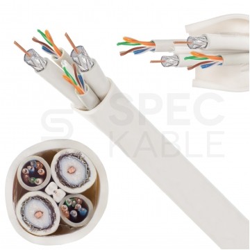 Multikabel FO SM 9/125 FTTH 2J + 2x UTP kat.6 + 2x 75Ohm RG6