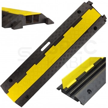 Najazd kablowy ochronny 2 kanały, otwierany, ciężki próg z odporną, gumową podstawą i otwieraną pokrywą (do 6 ton na oś) 97,5cm NEKU