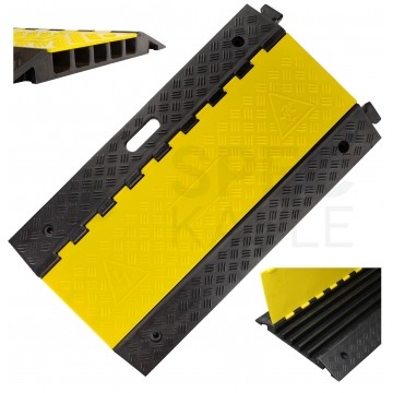 Najazd kablowy ochronny 5 kanałów, otwierany, ciężki próg z odporną, gumową podstawą i otwieraną pokrywą (do 10 ton na oś) 90cm NEKU