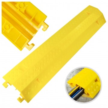 Najazd kablowy żółty próg ochronny PE (polietylen) osłona kabli 2 kanały (do 6 ton) 97cm