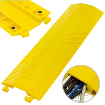 Najazd kablowy żółty próg ochronny PUR (poliuretan) osłona kabli 1 szeroki kanał (do 6 ton) 100cm