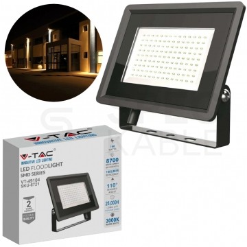 Naświetlacz, projektor LED SMD 100W 8700lm 4000K IP65 czarny barwa NW biała neutralna V-TAC VT-49104