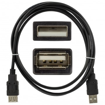 NEKU Kabel przedłużacz USB 2.0 A (wtyk / gniazdo) czarny 1,8m