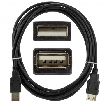 NEKU Kabel przedłużacz USB 2.0 A (wtyk / gniazdo) czarny 3m