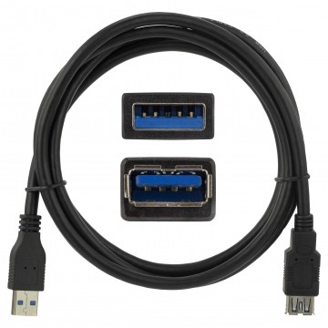 NEKU Kabel przedłużacz USB 3.0 A (wtyk / gniazdo) czarny 1,8m