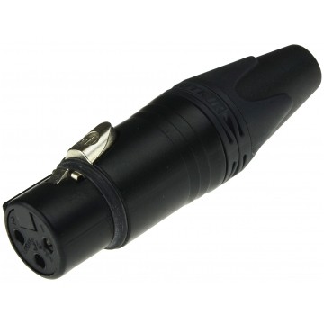 NEUTRIK Gniazdo mikrofonowe XLR (3-pin) na kabel do 8,0mm posrebrzane czarne NC3FXX-BAG
