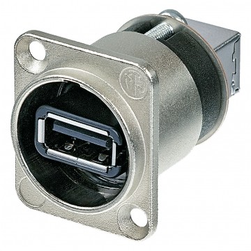 NEUTRIK Gniazdo tablicowe panelowe Adapter USB 2.0 A / B odwracalny srebrny NAUSB-W